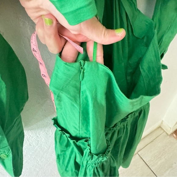 Jason Wu Green Cutout Waist Twist Long Sleeve Mini Tiered Dress XS - Picture 7 of 11